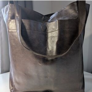 Elegant Brown Vegan Leather Tote Bag